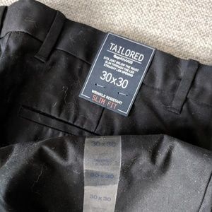 Gap khakis, tailored, slim fit, black, brand new